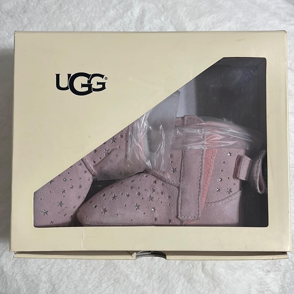 NWT UGG Baby boots- pink and silver